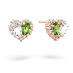 White Topaz Halo 14K Rose Gold earrings E7008