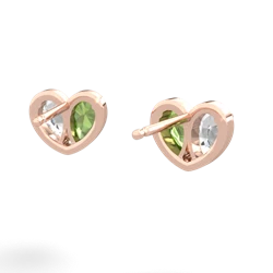 White Topaz 'Our Heart' 14K Rose Gold earrings E5072