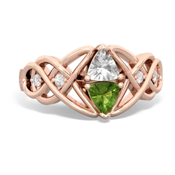 White Topaz Keepsake Celtic Knot 14K Rose Gold ring R5300