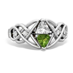 White Topaz Keepsake Celtic Knot 14K White Gold ring R5300