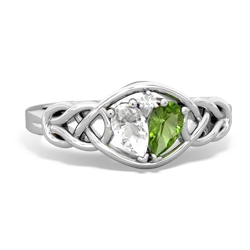 White Topaz Celtic Love Knot 14K White Gold ring R5420