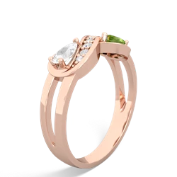 White Topaz Diamond Infinity 14K Rose Gold ring R5390