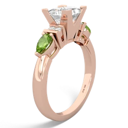 White Topaz 6Mm Princess Eternal Embrace Engagement 14K Rose Gold ring C2002