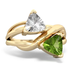 White Topaz Split Band Swirl 14K Yellow Gold ring R2341