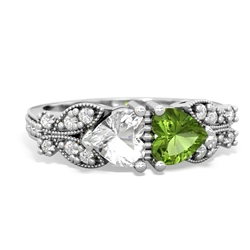 White Topaz Diamond Butterflies 14K White Gold ring R5601