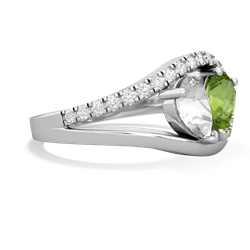 White Topaz Nestled Heart Keepsake 14K White Gold ring R5650