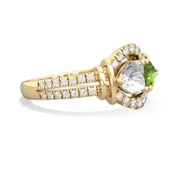 White Topaz Art-Deco Keepsake 14K Yellow Gold ring R5630