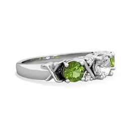 White Topaz Hugs And Kisses 14K White Gold ring R5016