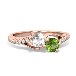 White Topaz Infinity Pave Two Stone 14K Rose Gold ring R5285