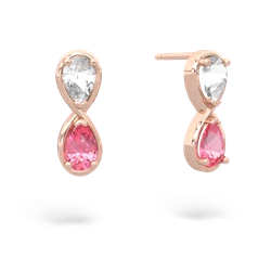 White Topaz Infinity 14K Rose Gold earrings E5050