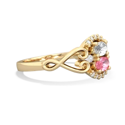 White Topaz Love Nest 14K Yellow Gold ring R5860