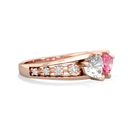 White Topaz Heart To Heart 14K Rose Gold ring R3342