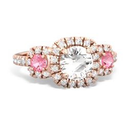 White Topaz Regal Halo 14K Rose Gold ring R5350