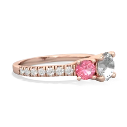 White Topaz Pave Trellis 14K Rose Gold ring R5500