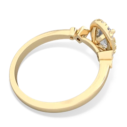 White Topaz Antique-Style Halo 14K Yellow Gold ring R5720