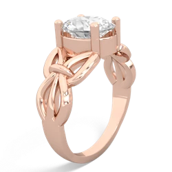 White Topaz Celtic Knot Cocktail 14K Rose Gold ring R2377