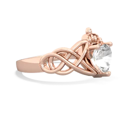 White Topaz Claddagh Celtic Knot 14K Rose Gold ring R2367