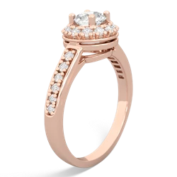 White Topaz Diamond Halo 14K Rose Gold ring R5370