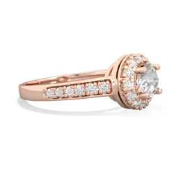 White Topaz Diamond Halo 14K Rose Gold ring R5370