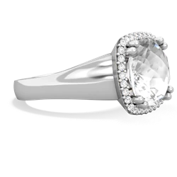 White Topaz Halo Cocktail 14K White Gold ring R2544