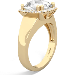 White Topaz Halo Cocktail 14K Yellow Gold ring R2544