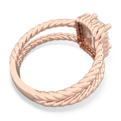 White Topaz Rope Split Band 14K Rose Gold ring R2628