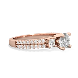 White Topaz Classic 6Mm Round Engagement 14K Rose Gold ring R26436RD