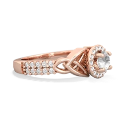 White Topaz Celtic Knot Halo 14K Rose Gold ring R26445RH