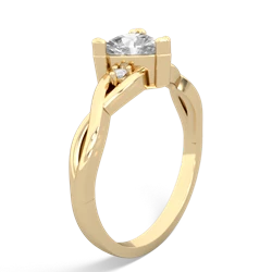 White Topaz Trillion Twist 14K Yellow Gold ring R2104