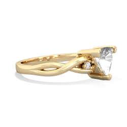 White Topaz Trillion Twist 14K Yellow Gold ring R2104