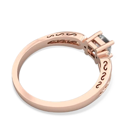 White Topaz Filligree Scroll Square 14K Rose Gold ring R2430