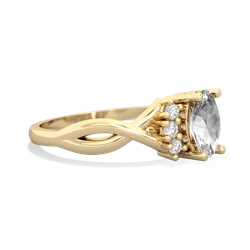 White Topaz Victorian Twist 14K Yellow Gold ring R2497