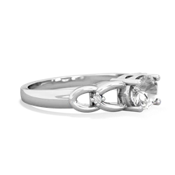 White Topaz Links 14K White Gold ring R4032