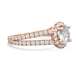 White Topaz Pave Halo 14K Rose Gold ring R5490