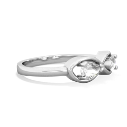 White Topaz Infinity 14K White Gold ring R5050