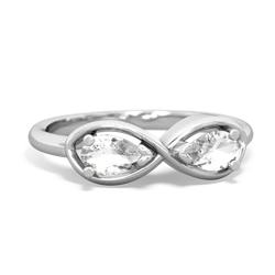 White Topaz Infinity 14K White Gold ring R5050