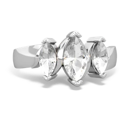 White Topaz Three Peeks 14K White Gold ring R2433