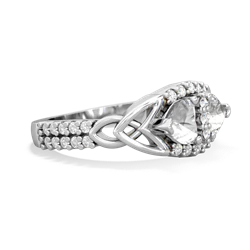 White Topaz Sparkling Celtic Knot 14K White Gold ring R2645