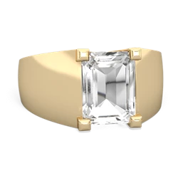 White Topaz Men's 14K Yellow Gold ring R1836