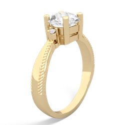 White Topaz Cushion Rope 14K Yellow Gold ring R2484