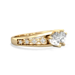 White Topaz Heart To Heart 14K Yellow Gold ring R3342