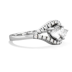 White Topaz Mother And Child 14K White Gold ring R3010