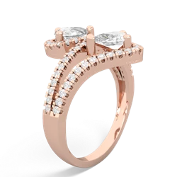 White Topaz Diamond Dazzler 14K Rose Gold ring R3000