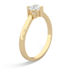 White Topaz Delicate Heart 14K Yellow Gold ring R0203