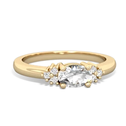 White Topaz Simply Elegant East-West 14K Yellow Gold ring R2480