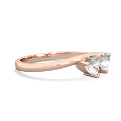 White Topaz Sweethearts 14K Rose Gold ring R5260