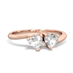 White Topaz Sweethearts 14K Rose Gold ring R5260