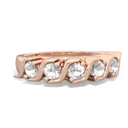 White Topaz Anniversary Band 14K Rose Gold ring R2089