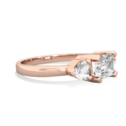 White Topaz Three Stone 14K Rose Gold ring R5235