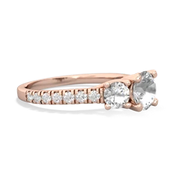 White Topaz Pave Trellis 14K Rose Gold ring R5500